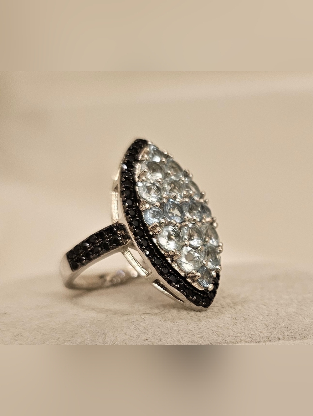 925 Sterling Silver Spinel and Topaz Ring SZ 6